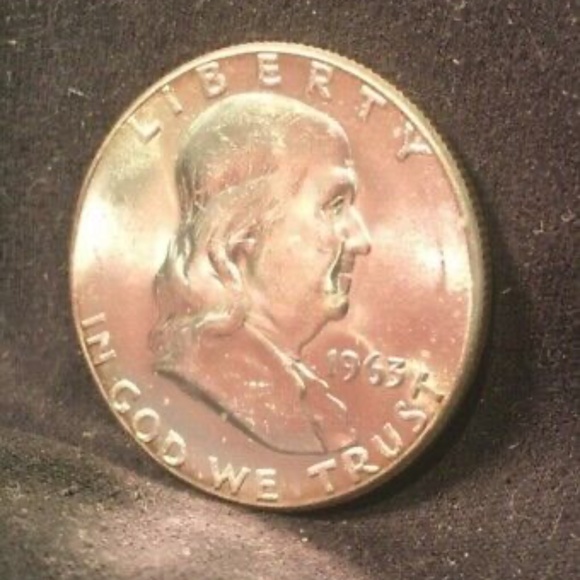 1963-P Franklin Half Dollar Nice Excellent Bell Lines BU Uncirculated beautiful - Picture 5 of 5